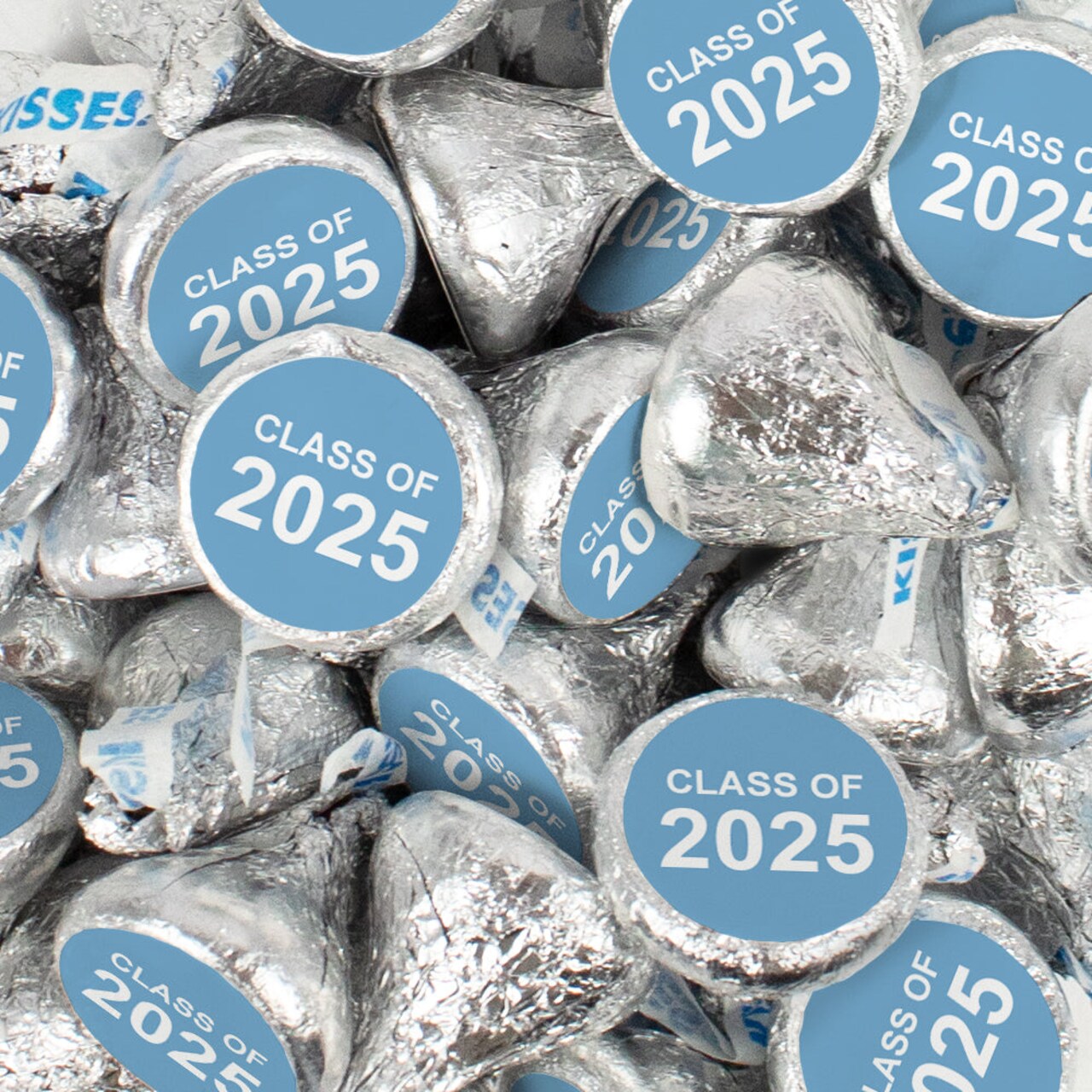 324ct Light Blue Graduation Stickers Class of 2026 for Hershey's Kisses or Mints (3 Sheets - 324 Stickers) Party Favors - By Just Candy